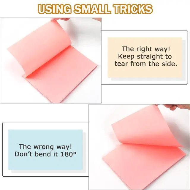 Alt view image 5 of 7 - Sticky Notes 8x6 inch, 8 Pads, Bright Colors Self-Stick Pads, 280 Sheets