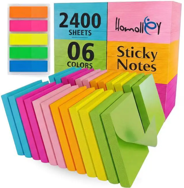 Main image of Sticky Notes 3x3, 24 Pads/2400 Sheets, Strong Self-Adhesive Note Pads