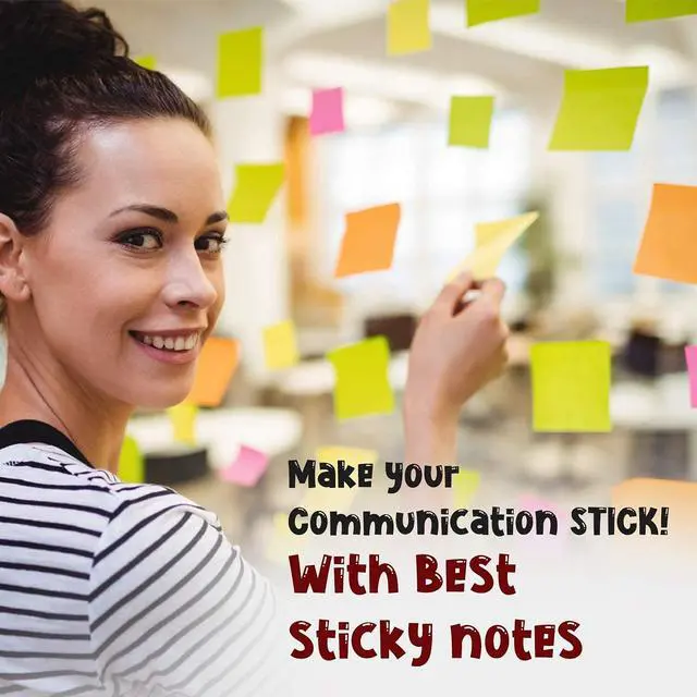 Alt view image 7 of 7 - Sticky Notes 3x3, 24 Pads/2400 Sheets, Strong Self-Adhesive Note Pads