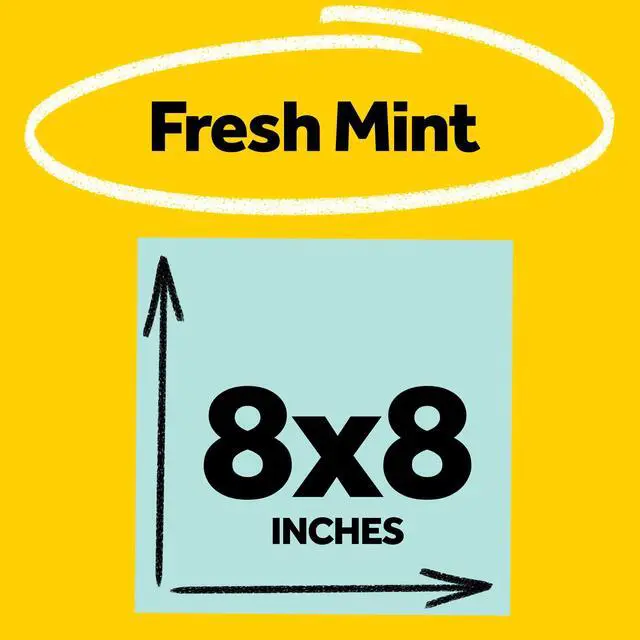 Alt view image 2 of 7 - Super Sticky Big Notes, 8 in. x 8 in., Extra Large Sticky Notes in Fresh Mint, 2 Pads, 60 Sheets Total, Great for Vision Boards, Creative Projects, Study Spaces, Group Brainstorming, and More