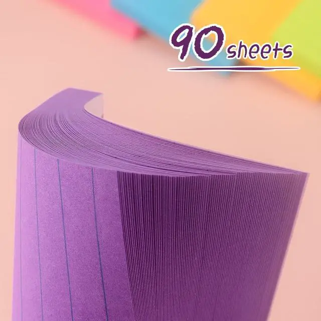 Alt view image 5 of 7 - Lined Sticky Notes 3x3 in, Self-Adhesive, 4 Pads, 90 Sheets Each(Purple)