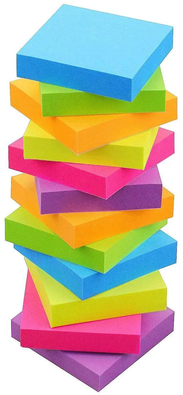 Main image of Sticky Notes 2x2 Inch, Sticky Pads 6 Colors 12 Pads 1200 Sheets