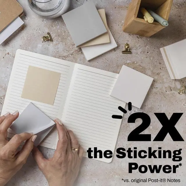 Alt view image 4 of 7 - Super Sticky Notes, 4 x 6 in, Neutrality, 3 Lined Pads