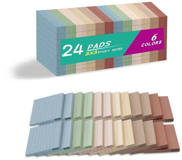 Main image of Lined Sticky Notes 3x3 in,Vintage Notepads with Lines