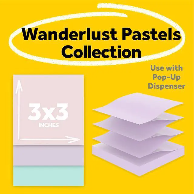 Alt view image 2 of 7 - Recycled Super Sticky Notes, 3 x 3 in, Oasis, 5 Pads