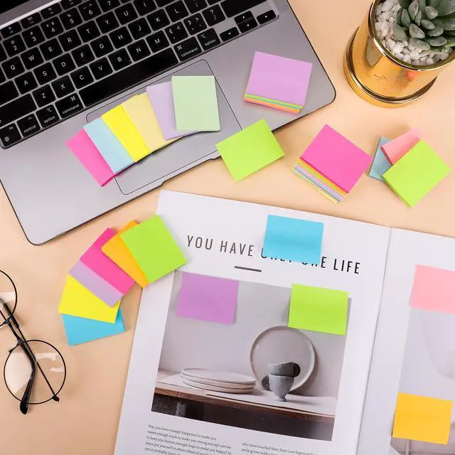 Alt view image 6 of 7 - Sticky Notes 1.5x2 in, 12 Bright Colors Self-Stick Note Pads