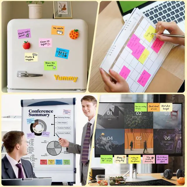 Alt view image 7 of 7 - Sticky Notes 1.5x2 in, 12 Bright Colors Self-Stick Note Pads