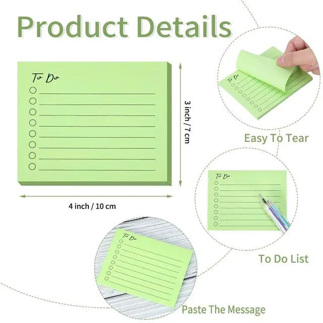 Alt view image 2 of 7 - to Do List Lined Sticky Notes 3x4 Inch 500 Sheets