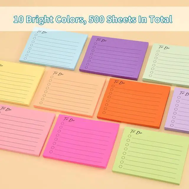 Alt view image 3 of 7 - to Do List Lined Sticky Notes 3x4 Inch 500 Sheets