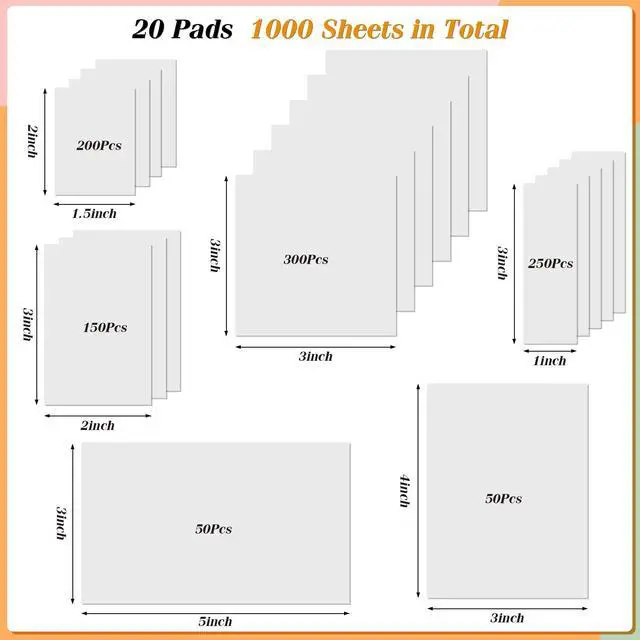 Alt view image 2 of 7 - Transparent Sticky Notes, 6 Sizes Clear Sticky Notes Pads, Waterproof Self-Adhesive Translucent Sticky Notes for Annotating Books, See Through PET Notes for School & Office