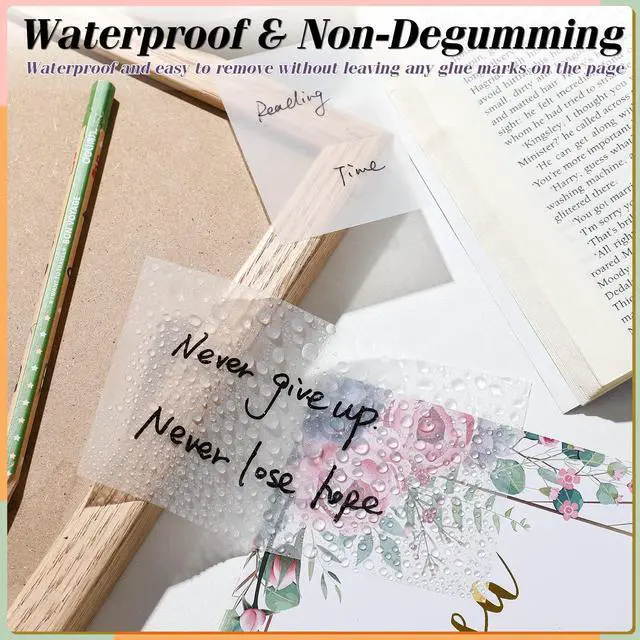 Alt view image 6 of 7 - Transparent Sticky Notes, 6 Sizes Clear Sticky Notes Pads, Waterproof Self-Adhesive Translucent Sticky Notes for Annotating Books, See Through PET Notes for School & Office