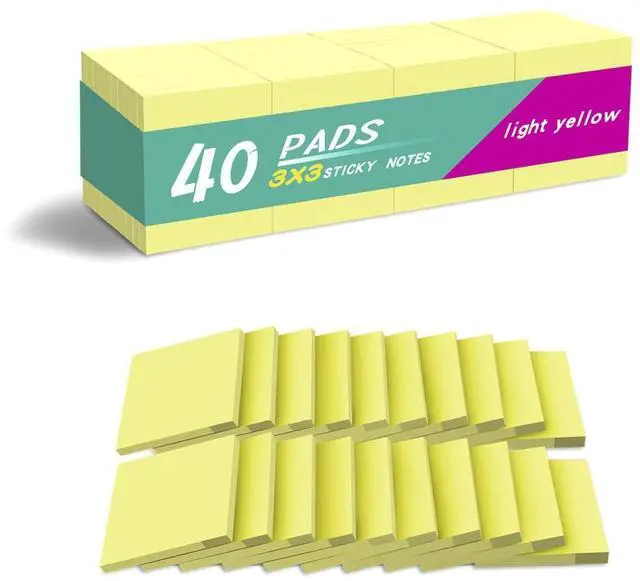 Main image of Sticky Notes 3x3 Inches, Yellow Colors Self-Stick Pads