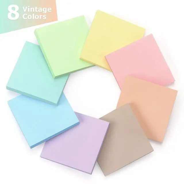 Alt view image 2 of 7 - Sticky Notes 3x3 Inch 8 Pack Pastel Colors, 80 Sheets/Pad
