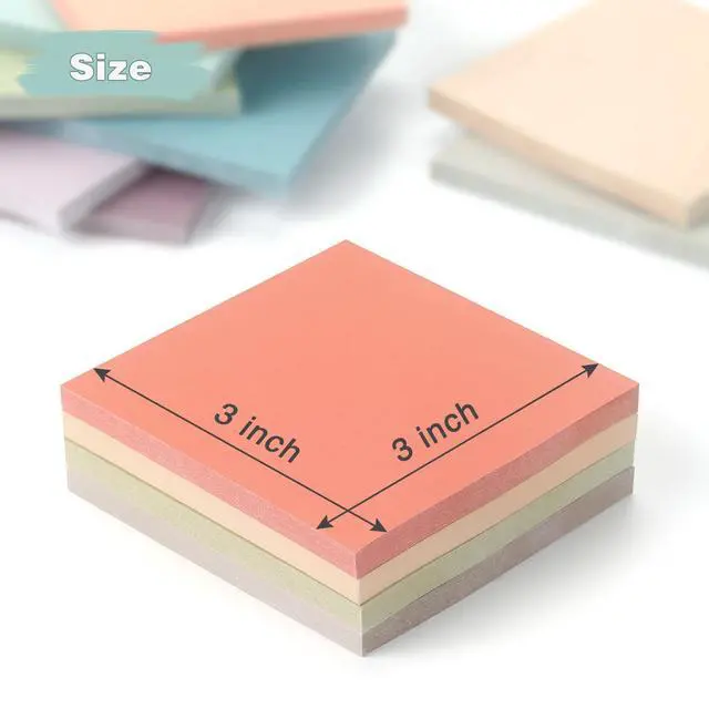 Alt view image 3 of 7 - Sticky Notes 3x3 Inch 12 Pack Vintage Colors, 50 Sheets/Pad