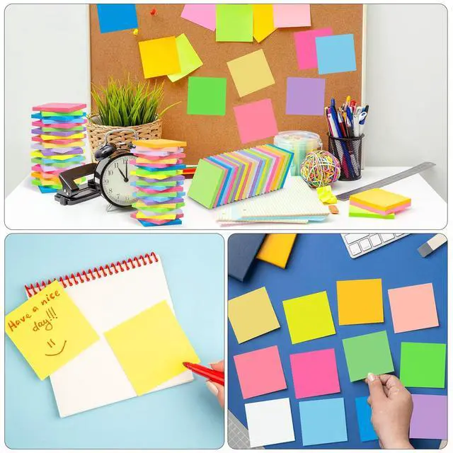 Alt view image 4 of 7 - Sticky Notes Bulk 3x3 Inch 12 Colors Self Stick Memo Pads