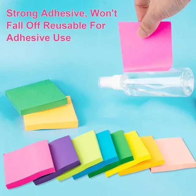 Alt view image 4 of 7 - Sticky Notes 3x3 Inch, 8 Pads, 800 Sheets, 8 Bright Colors Sticky Note Pad, Bulk Self-Stick Pads, Home Office School Supplies, Clean Removal, Recyclable, Easy to Post for Notebook, 100 Sheets/Pad