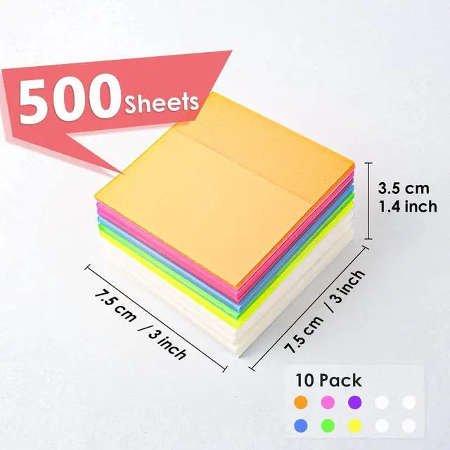 Alt view image 3 of 7 - Transparent Sticky Notes 500 Pcs, Clear Sticky Notes Waterproof Translucent Color Memo Pad 3 x 3 inch, See Through Notes for Office College School Supplies Pads
