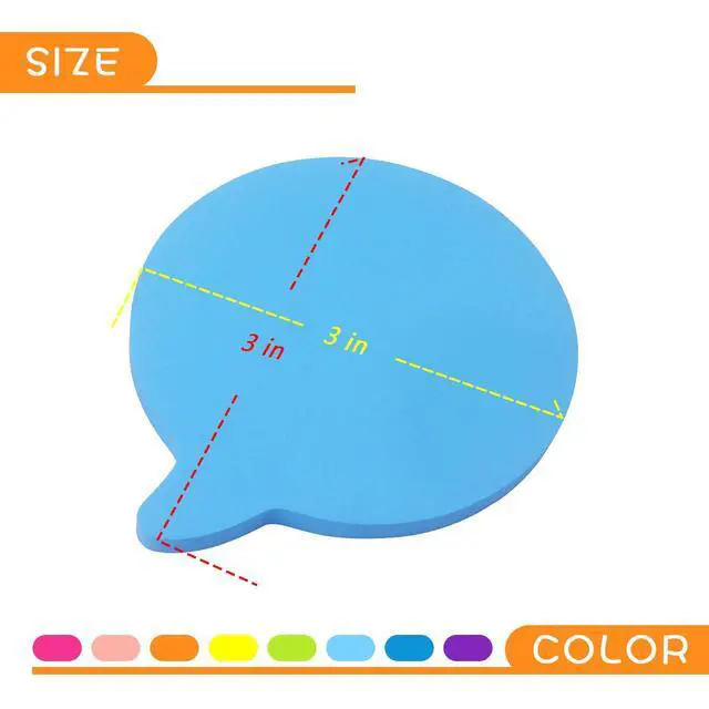 Alt view image 4 of 7 - Bubble Shape Sticky Notes 8 Bright Colors, 600 Sheets