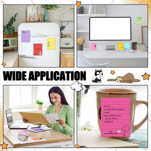 Alt view image 5 of 7 - Funny Sticky Notes for Work 4x3 Inches Sarcastic Self Adhesive Notepads Novelty Memo Pads for Office Coworker Gifts Employee Appreciation Supplies(Funny-Lines,Multi Color)