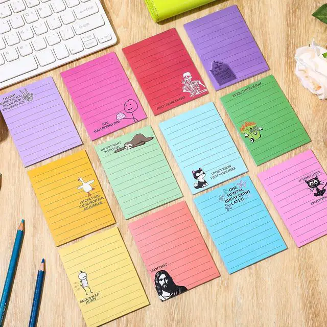 Alt view image 7 of 7 - Funny Sticky Notes for Work 4x3 Inches Sarcastic Self Adhesive Notepads Novelty Memo Pads for Office Coworker Gifts Employee Appreciation Supplies(Funny-Lines,Multi Color)