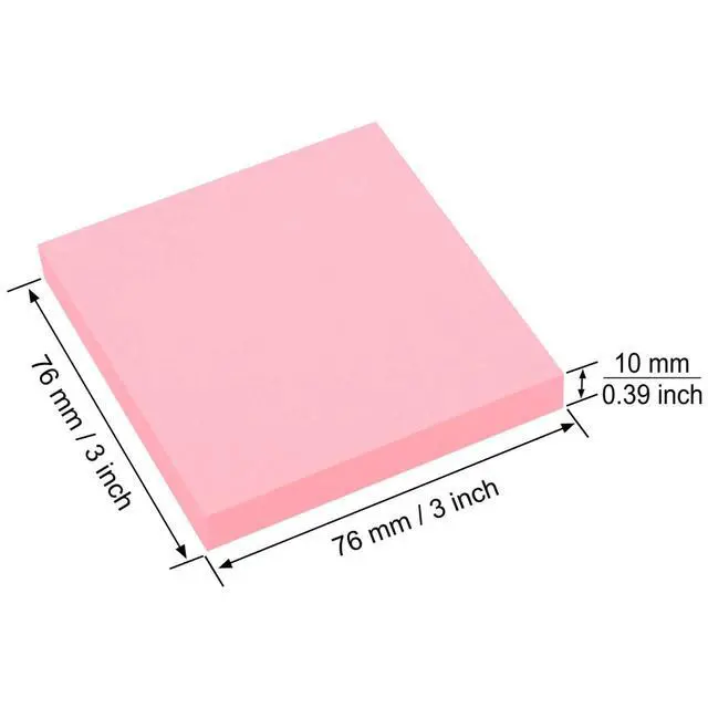 Alt view image 2 of 7 - Sheets Pop-up Sticky Notes, 3 x 3 Inches, 4 Pads Bright Color Self-Stick Notes, 100 Sheets/Pad, Pink