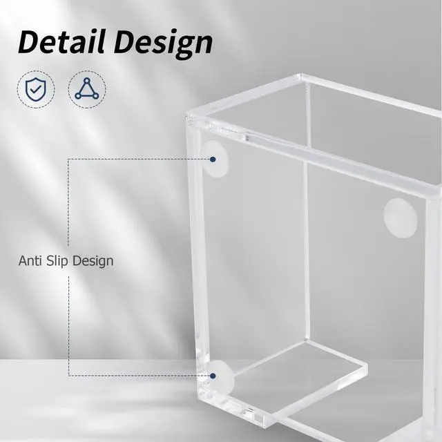 Alt view image 3 of 7 - 3 x 3 Crystal Clear Acrylic Notepad Holder Sticky Note Dispenser for Dorm Room and Office Desk Organizer