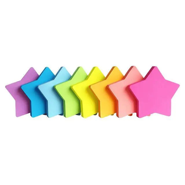 Alt view image 2 of 7 - Star Shape Sticky Notes 3x3 Inch, 8 Bright Colors, 600 Sheets