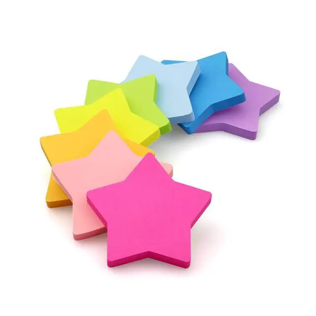 Alt view image 3 of 7 - Star Shape Sticky Notes 3x3 Inch, 8 Bright Colors, 600 Sheets
