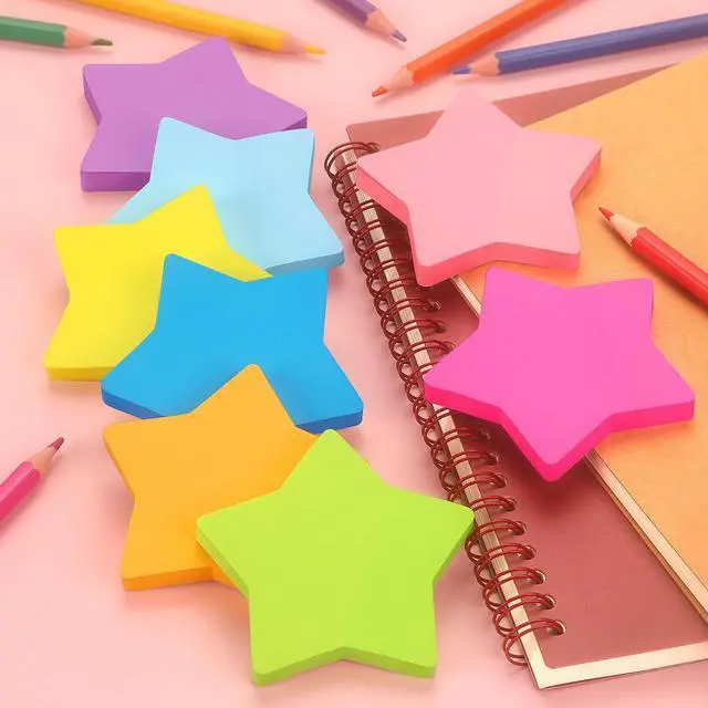 Alt view image 7 of 7 - Star Shape Sticky Notes 3x3 Inch, 8 Bright Colors, 600 Sheets