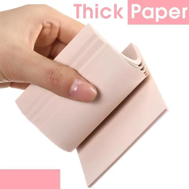 Alt view image 3 of 4 - Pink Sticky Notes 3''x3'', Self Stick Notes Pads Pink Office Supplies, Vintage Aesthetic School Accessories 50 Sheets/pad