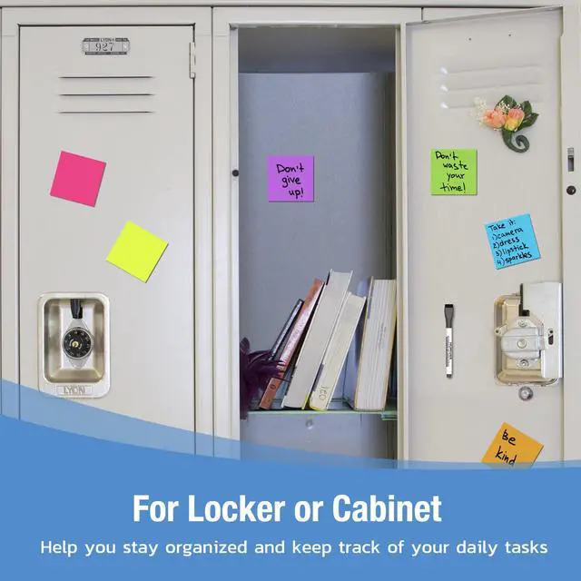 Alt view image 5 of 6 - Reusable Magnetic Sticky Notes, (30 Pack, 3x3 in) Dry Erase Magnets Magnetic Labels with Marker, Easy to Post Notes for Whiteboard, Fridge, Locker, Cabinet, Door - Office & Classroom Supplies