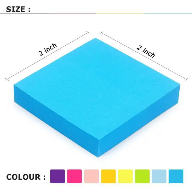 Alt view image 3 of 7 - Sticky Notes 2x2 in, 16 Pads, 8 Bright Colors, 100 Sheets/Pads