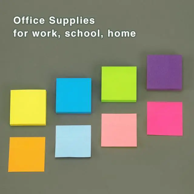 Alt view image 6 of 7 - Sticky Notes 2x2 in, 16 Pads, 8 Bright Colors, 100 Sheets/Pads