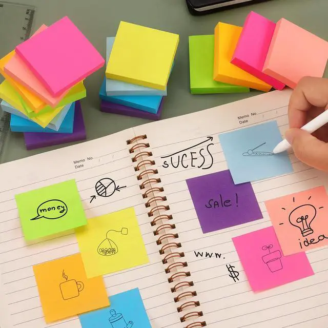 Alt view image 7 of 7 - Sticky Notes 2x2 in, 16 Pads, 8 Bright Colors, 100 Sheets/Pads