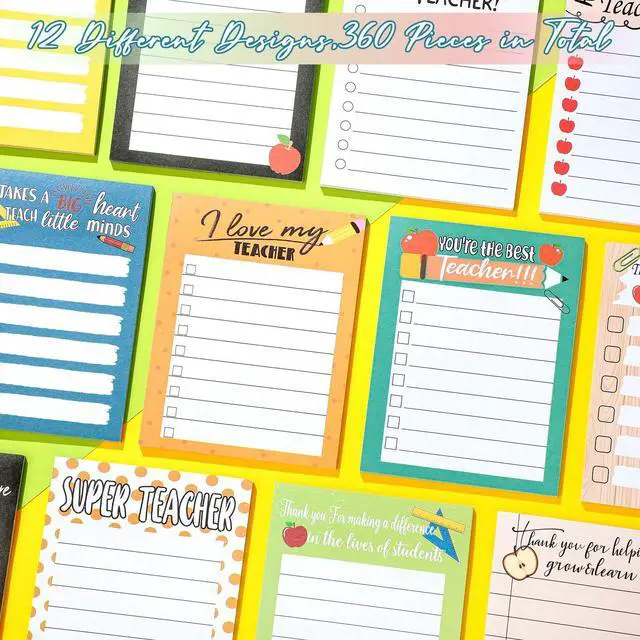 Alt view image 3 of 7 - Back to School Gifts Teacher Appreciation Notepad Gift Sets Lined Notepads to Do List Memo Notepads for Back to School First Day Colored Cute Sticky Paper Notes Supplies(Cute Style)