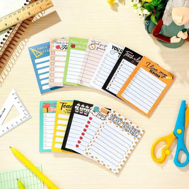 Alt view image 4 of 7 - Back to School Gifts Teacher Appreciation Notepad Gift Sets Lined Notepads to Do List Memo Notepads for Back to School First Day Colored Cute Sticky Paper Notes Supplies(Cute Style)