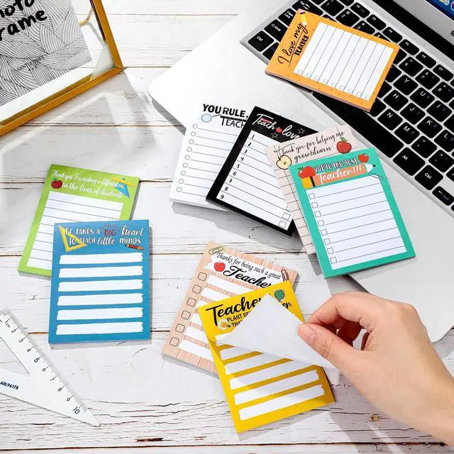 Alt view image 5 of 7 - Back to School Gifts Teacher Appreciation Notepad Gift Sets Lined Notepads to Do List Memo Notepads for Back to School First Day Colored Cute Sticky Paper Notes Supplies(Cute Style)