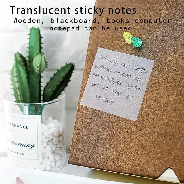 Alt view image 2 of 7 - Transparent Sticky Notes,3x3 Inch Clear Sticky Notes,Waterproof White Bible Sticky Note,Transparent Stickers for School Supplies College
