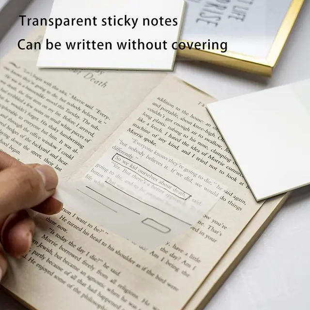 Alt view image 3 of 7 - Transparent Sticky Notes,3x3 Inch Clear Sticky Notes,Waterproof White Bible Sticky Note,Transparent Stickers for School Supplies College