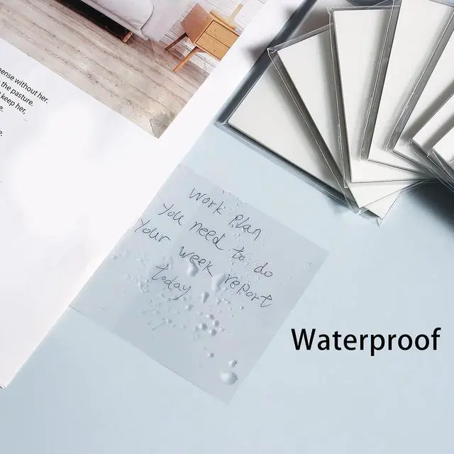 Alt view image 5 of 7 - Transparent Sticky Notes,3x3 Inch Clear Sticky Notes,Waterproof White Bible Sticky Note,Transparent Stickers for School Supplies College