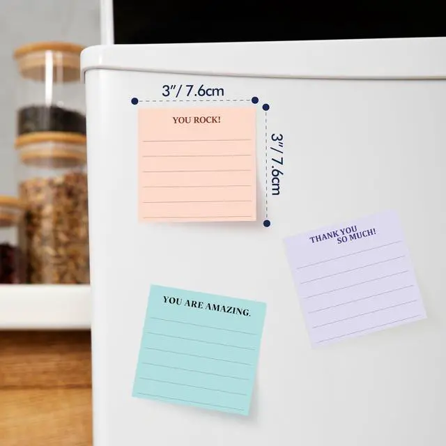 Alt view image 2 of 7 - 18 PCS Inspirational Sticky Notes with Lines, Adhesive Note Pads Motivational Fun Notepads, Employee Appreciation Gifts Bulk for Teacher, Nurse, Coworkers, Office, Work & Study Supplies (3 x 3)
