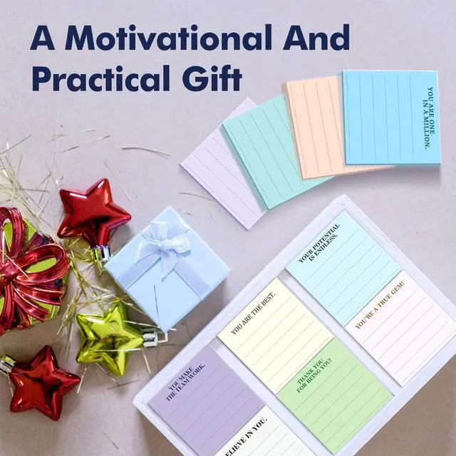Alt view image 6 of 7 - 18 PCS Inspirational Sticky Notes with Lines, Adhesive Note Pads Motivational Fun Notepads, Employee Appreciation Gifts Bulk for Teacher, Nurse, Coworkers, Office, Work & Study Supplies (3 x 3)