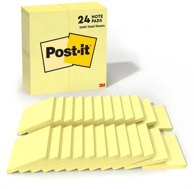 Main image of Notes, 3 x 3 in, The Iconic Canary Yellow Note, 24 Pads
