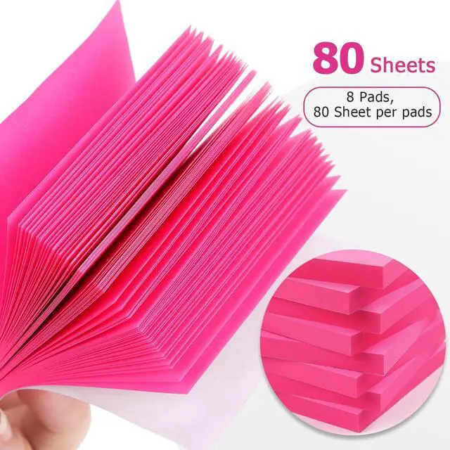 Alt view image 4 of 7 - Sticky Notes 3x3 in, Self-Adhesive, 8 Pads, 80 Sheets/Pad (Rose Red)