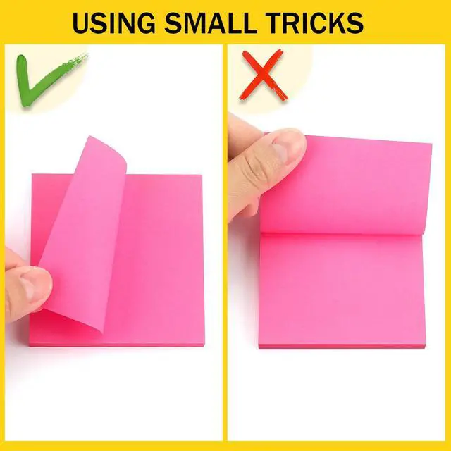 Alt view image 5 of 7 - Sticky Notes 3x3 in, Self-Adhesive, 8 Pads, 80 Sheets/Pad (Rose Red)