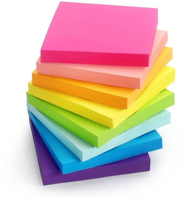 Main image of Sticky Notes 3x3 in, Bright Colors Self-Stick Pads, 8 Pads, 85 Sheets/Pad
