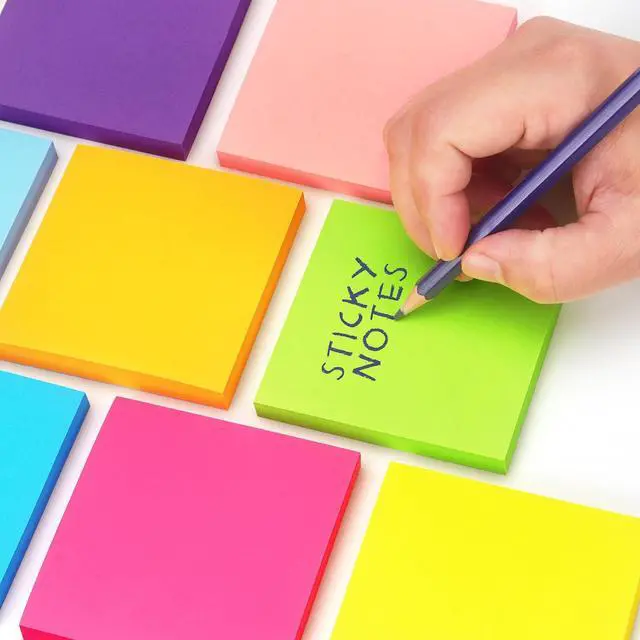 Alt view image 5 of 7 - Sticky Notes 3x3 in, Bright Colors Self-Stick Pads, 8 Pads, 85 Sheets/Pad