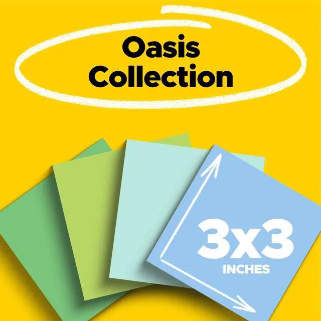 Alt view image 2 of 7 - Recycled Super Sticky Notes, 3 x 3 in, Oasis, 6 Pads