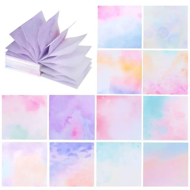 Alt view image 7 of 7 - 12 Pads Pop up Sticky Notes, 3x3 Cute Gradient Watercolor Self Stick Notes Pads, Multi Color Super Adhesive Memo Pads Refills, Easy to Post Paper Home Office Notebooks Supplies Accessories