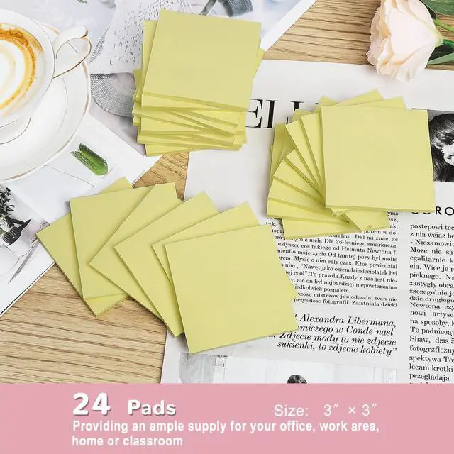 Alt view image 2 of 6 - 24 Pack Sticky Notes 3x3 in, Yellow, Self-Stick Pads